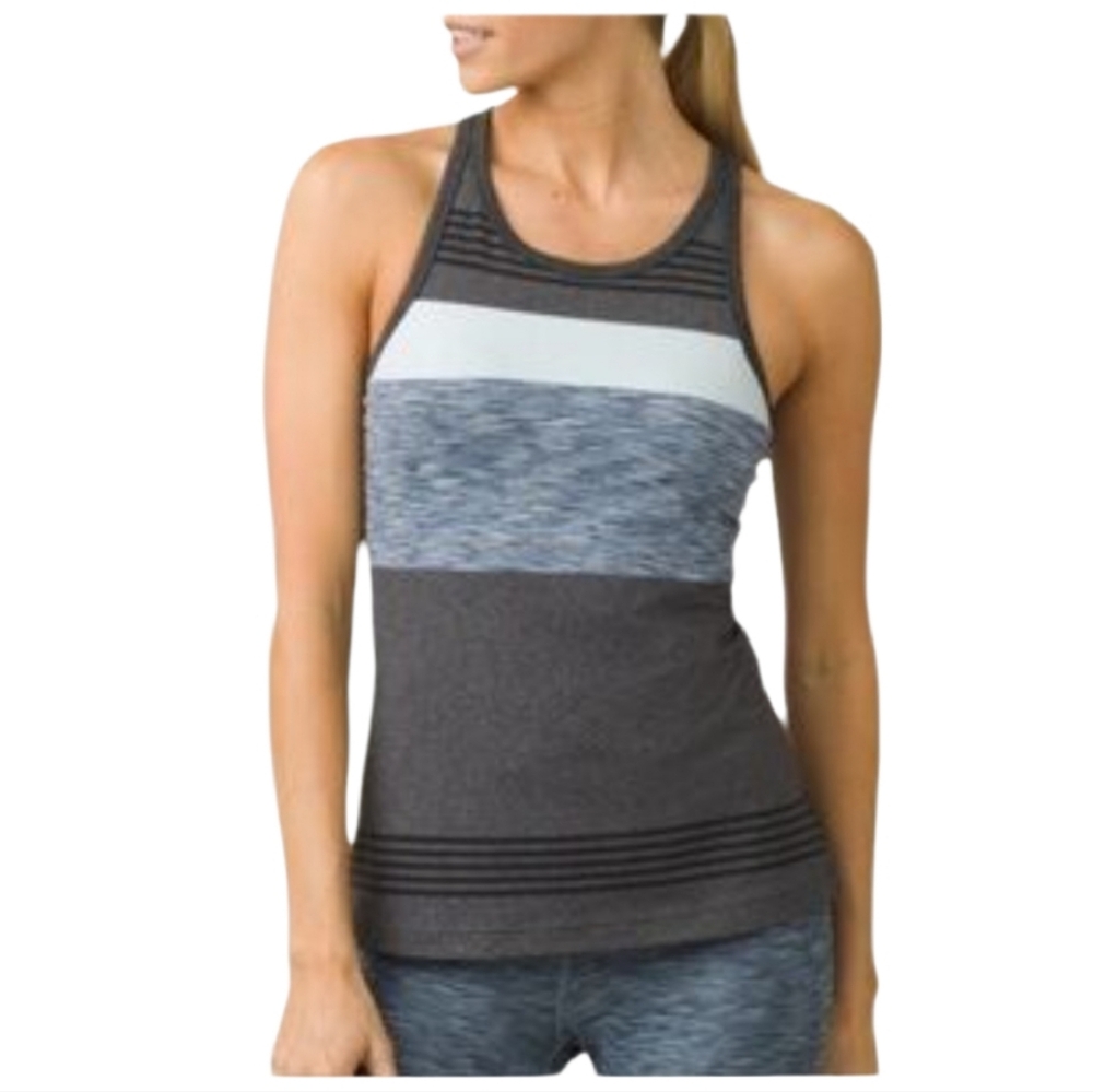 Prana‎ Women's Alois Athletic Racerback Sports Bra Blue Gray Tank Top Medium